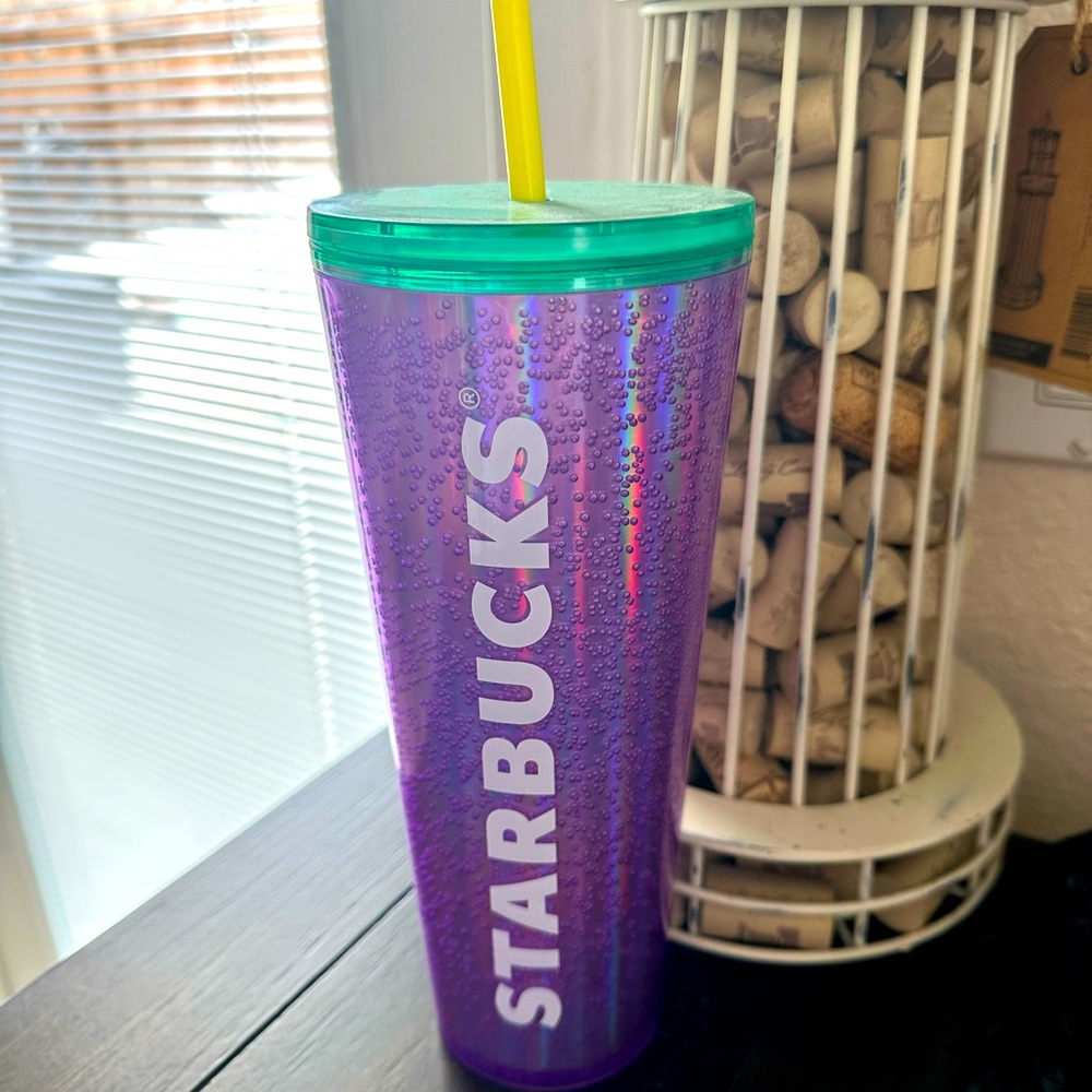 Starbucks Summer 2022 Purple Bubble Emoji Tumbler